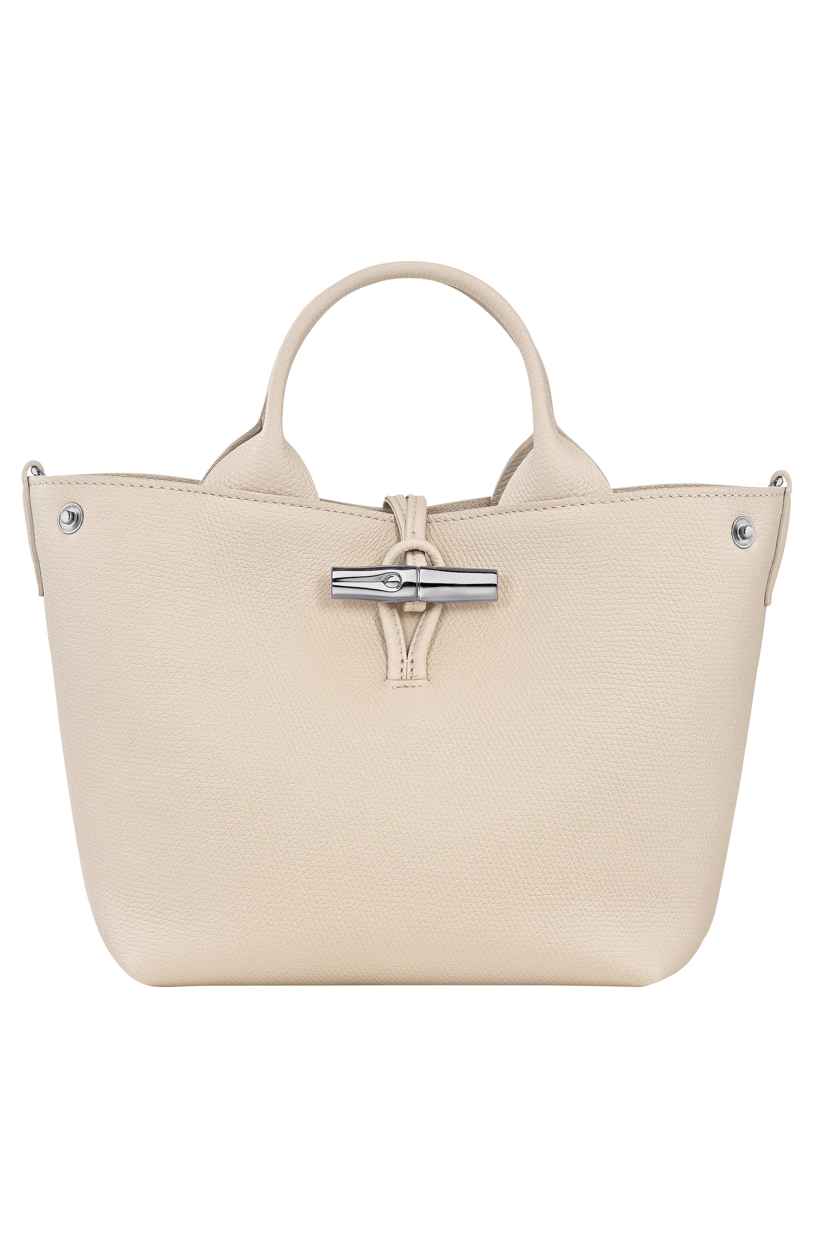 Longchamp Small Le Roseau Leather Tote, Alternate, color, Paper