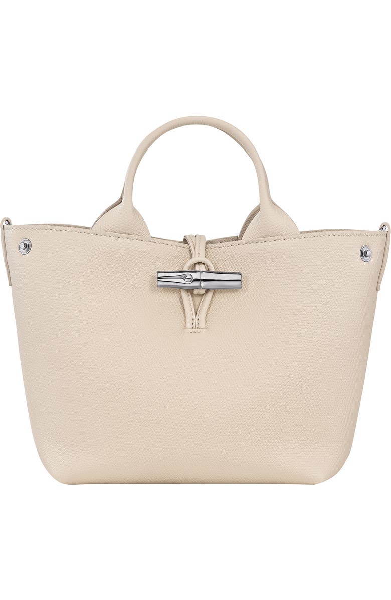 Longchamp Small Le Roseau Leather Tote, Alternate, color, Paper