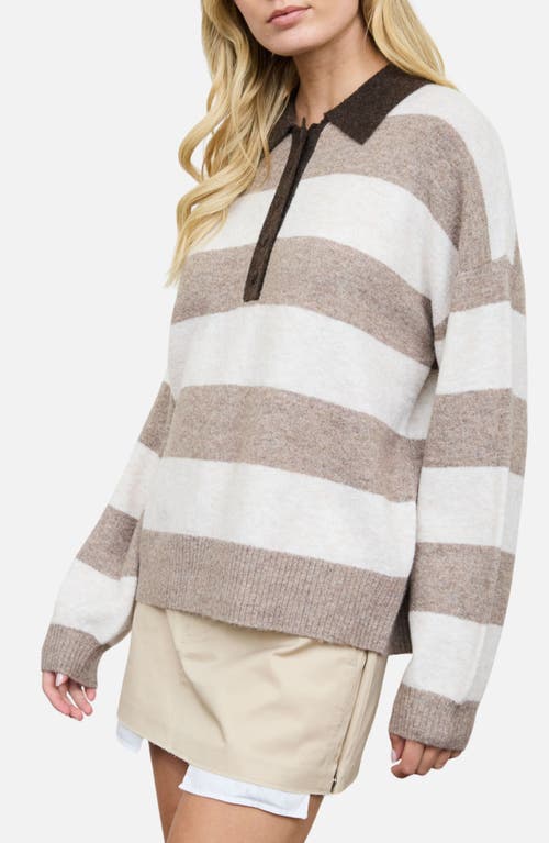 Blu Pepper Stripe Polo Sweater In Multi