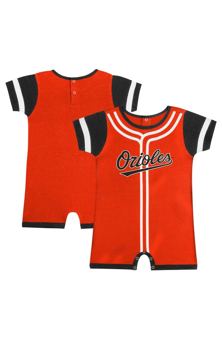 Outerstuff Infant Fanatics Branded Orange Baltimore Orioles Fast Pitch Romper, Main, color, 