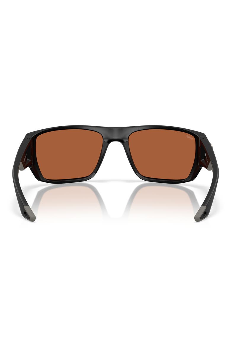 59mm Polarized Square Sunglasses, Alternate, color, MATTE BLACK/ GREEN MIRROR