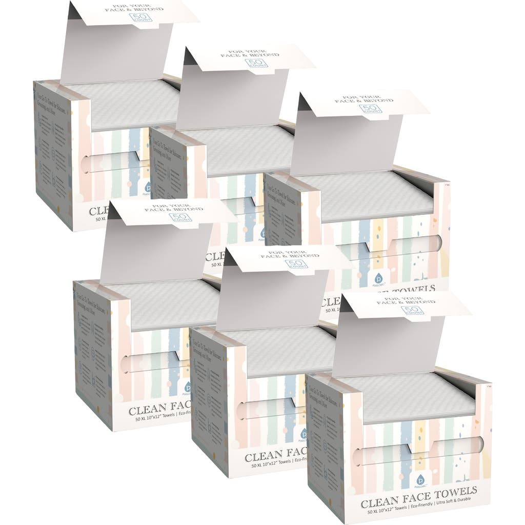 PURSONIC Six-Pack XL Plant-Based Clean Facial Towels in White at Nordstrom