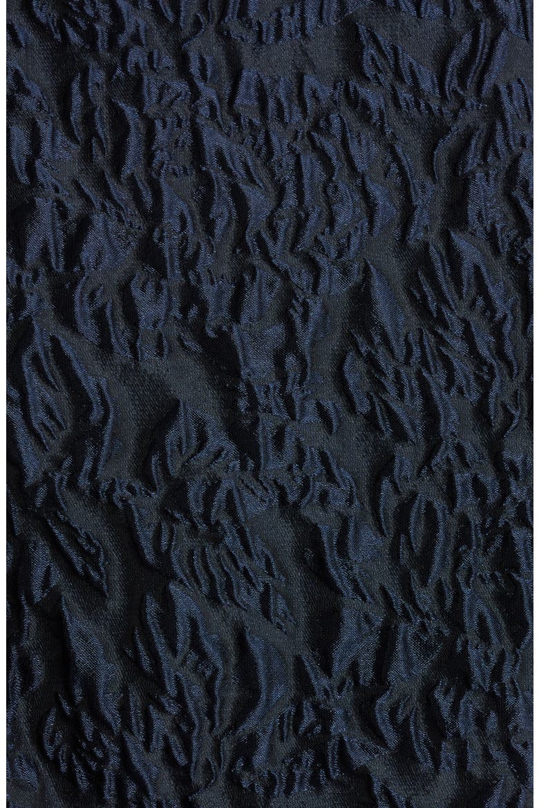 Beaded Flower Crinkled Taffeta Dress, Alternate, color, NAVY
