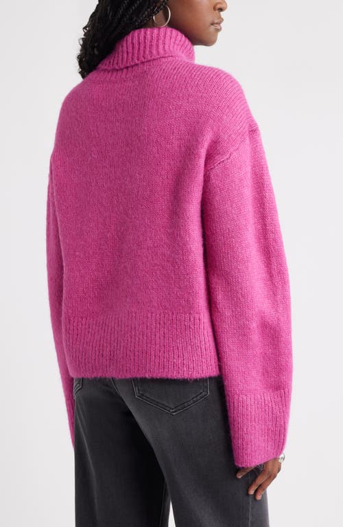 Treasure & Bond Fuzzy Turtleneck Sweater In Pink