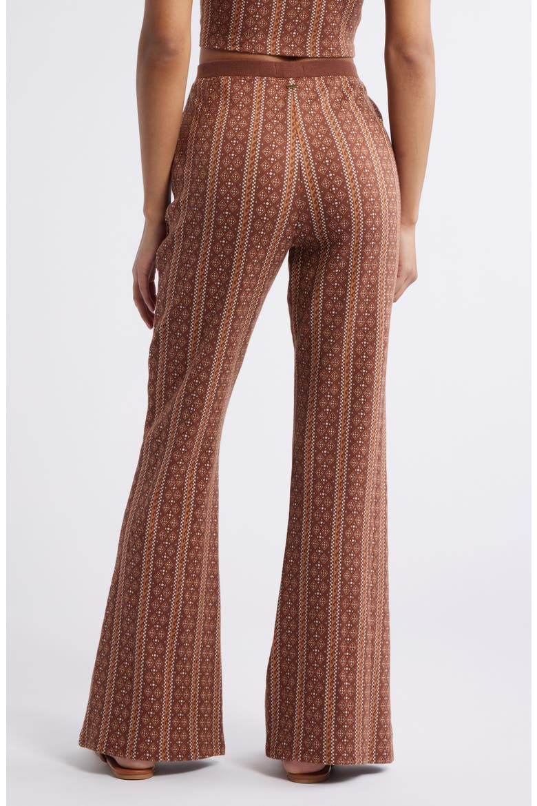 San Carlos Mixed Print Jacquard Flare Pants, Alternate, color, BROWN