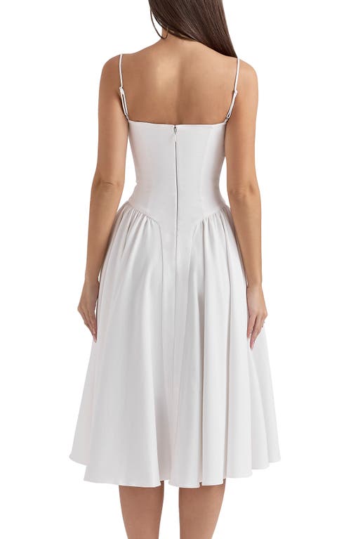 House Of Cb Samaria Corset Fit & Flare Dress In White