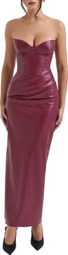 HOUSE OF CB Juliana Corset Faux Leather Gown