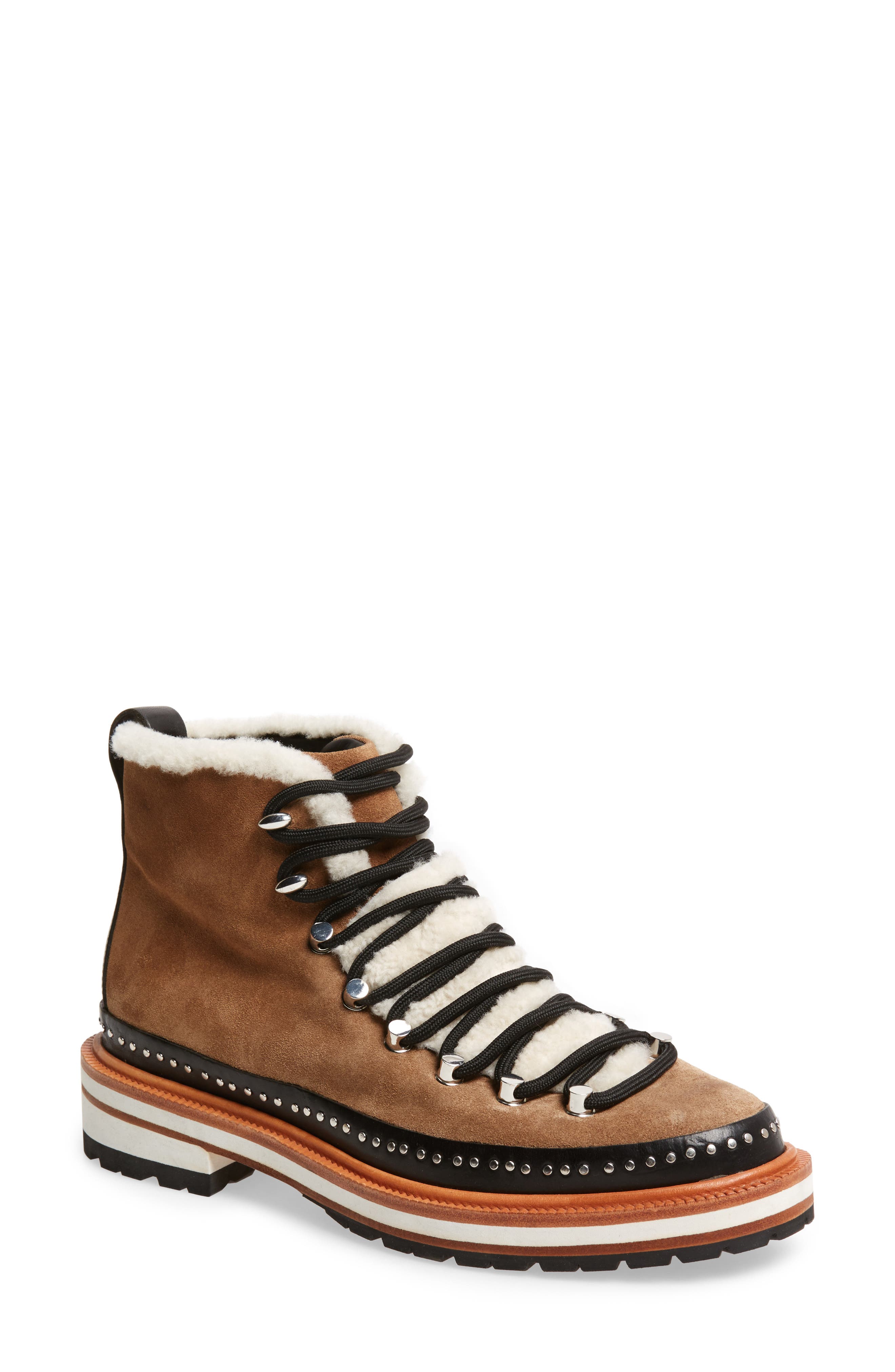 rag & bone Compass Genuine Shearling Combat Boot, Main, color, 