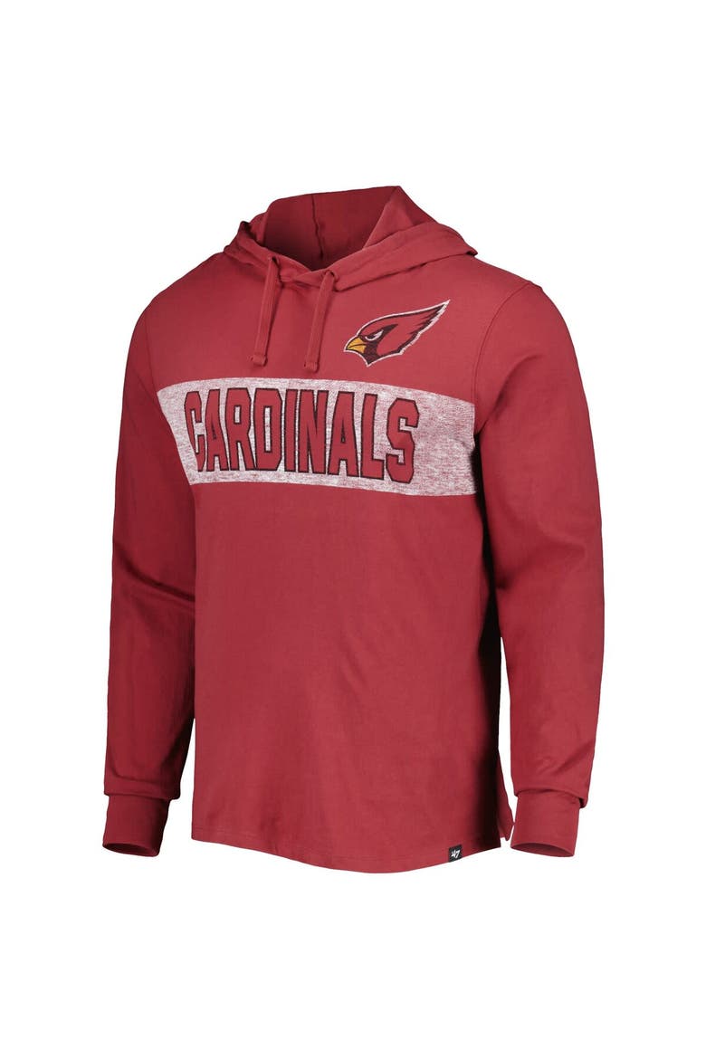 Men's '47 Cardinal Arizona Cardinals Field Franklin Hooded Long Sleeve T-Shirt, Alternate, color, Cardinal
