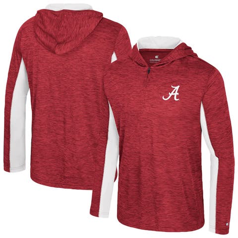 Men's Colosseum Crimson Alabama Crimson Tide Always Sunny Quarter-Zip Hoodie