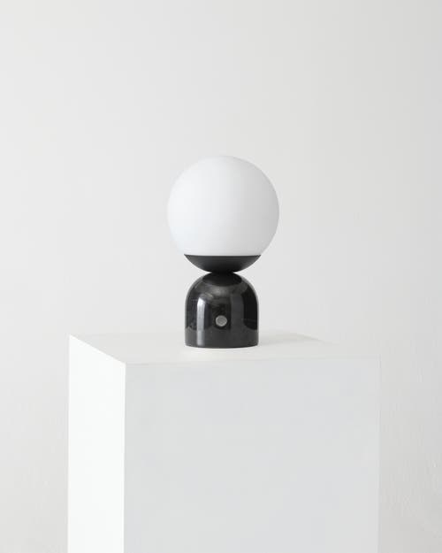 Brightech Mila 9.85" Marble Led Bedside Table Lamp With Built-in 3-way Dimmer In Classic Black