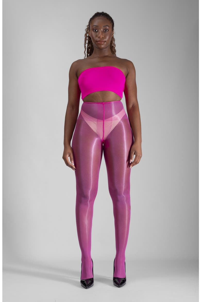 Lustrous Silky Shiny 20-Denier Sheer Tights, Alternate, color, PINK