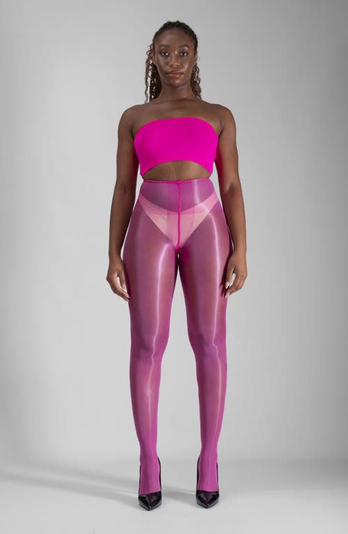 Lechery Women's Lustrous Silky Shiny 40 Denier Semi-opaque High-waist Pantyhose Tights Sku11003-bl In Pink