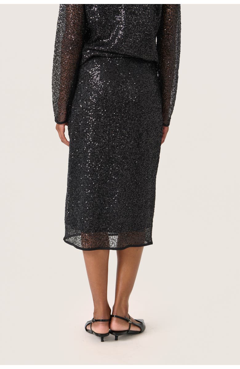 Soaked in Luxury SLAdea Sequins Straight Fit Midi Skirt, Alternate, color, Black