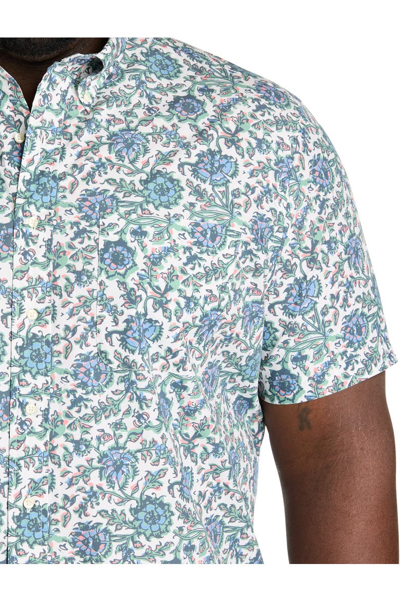 Big & Tall  Floral Print Sport Shirt, Alternate, color, CREAM MULTI