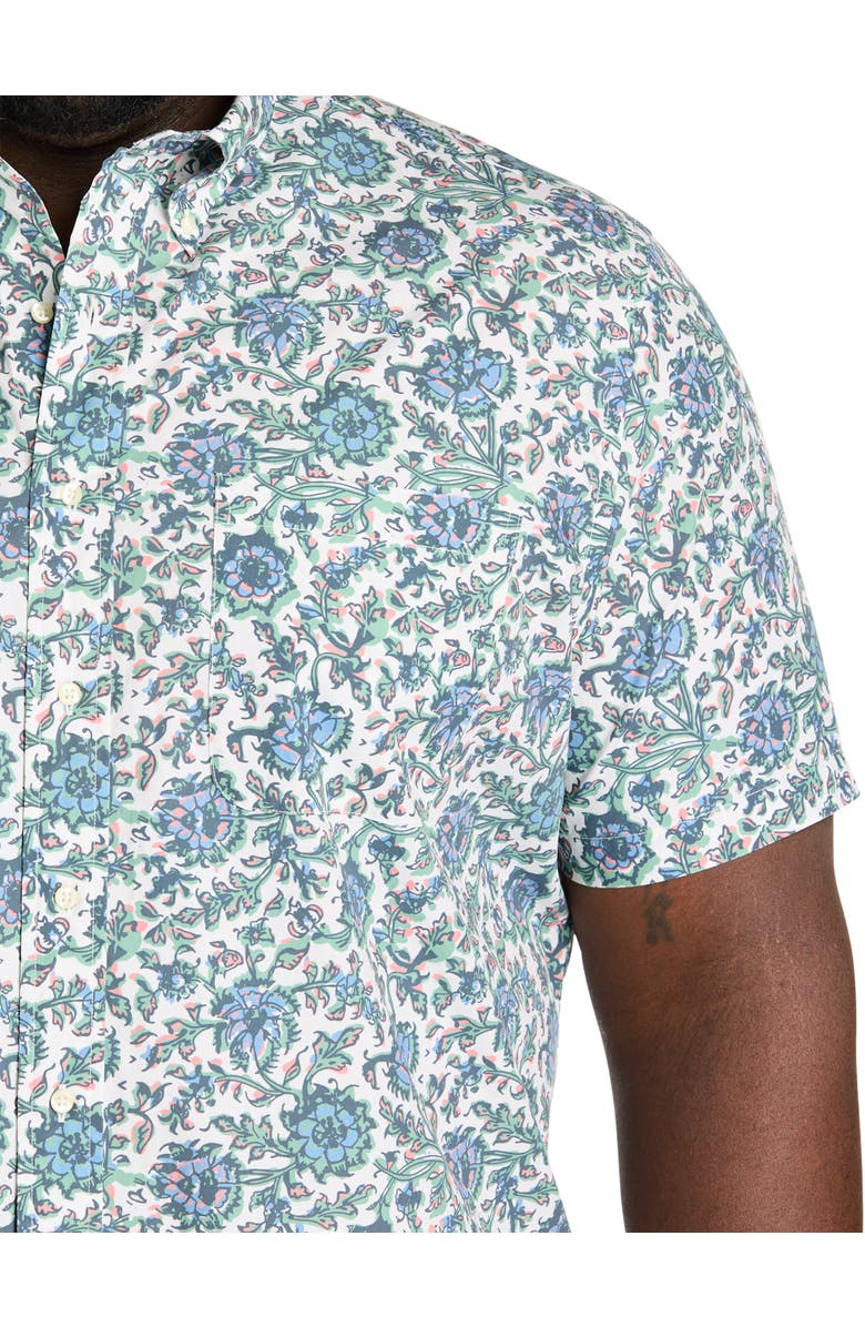 Brooks Brothers Big & Tall  Floral Print Sport Shirt, Alternate, color, Cream Multi