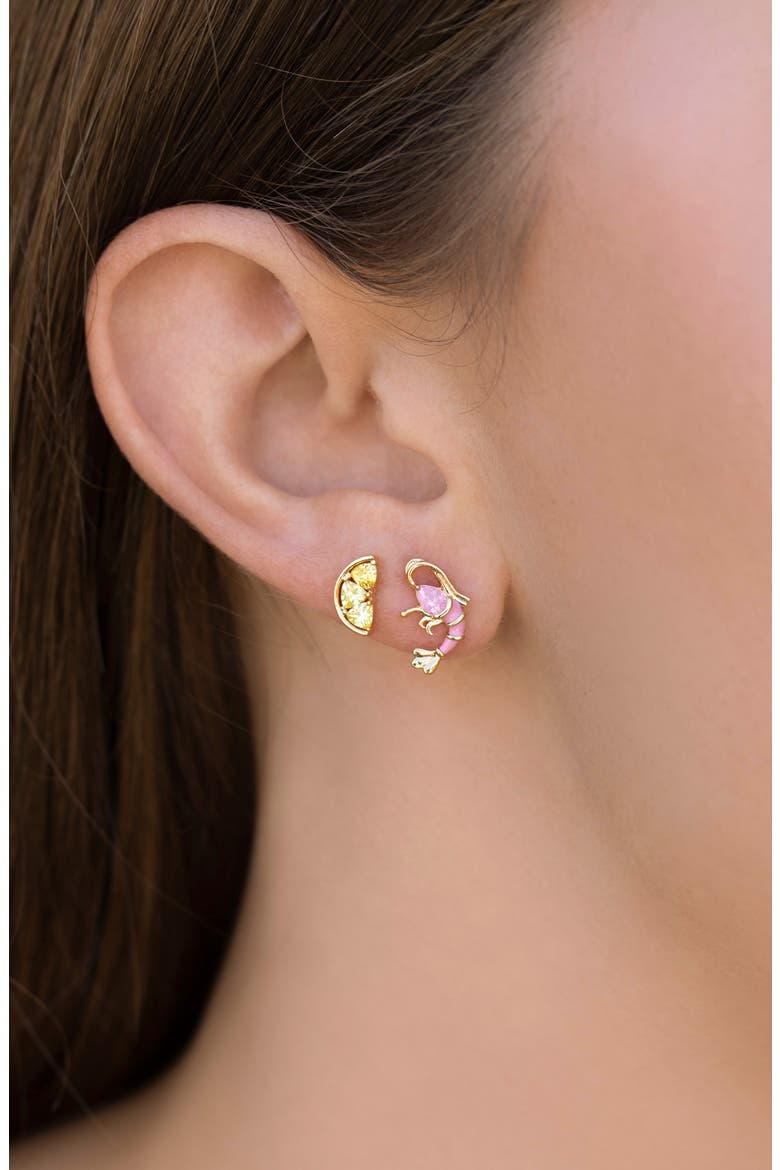 Shrimp Cocktail Stud Earrings, Alternate, color, GOLD