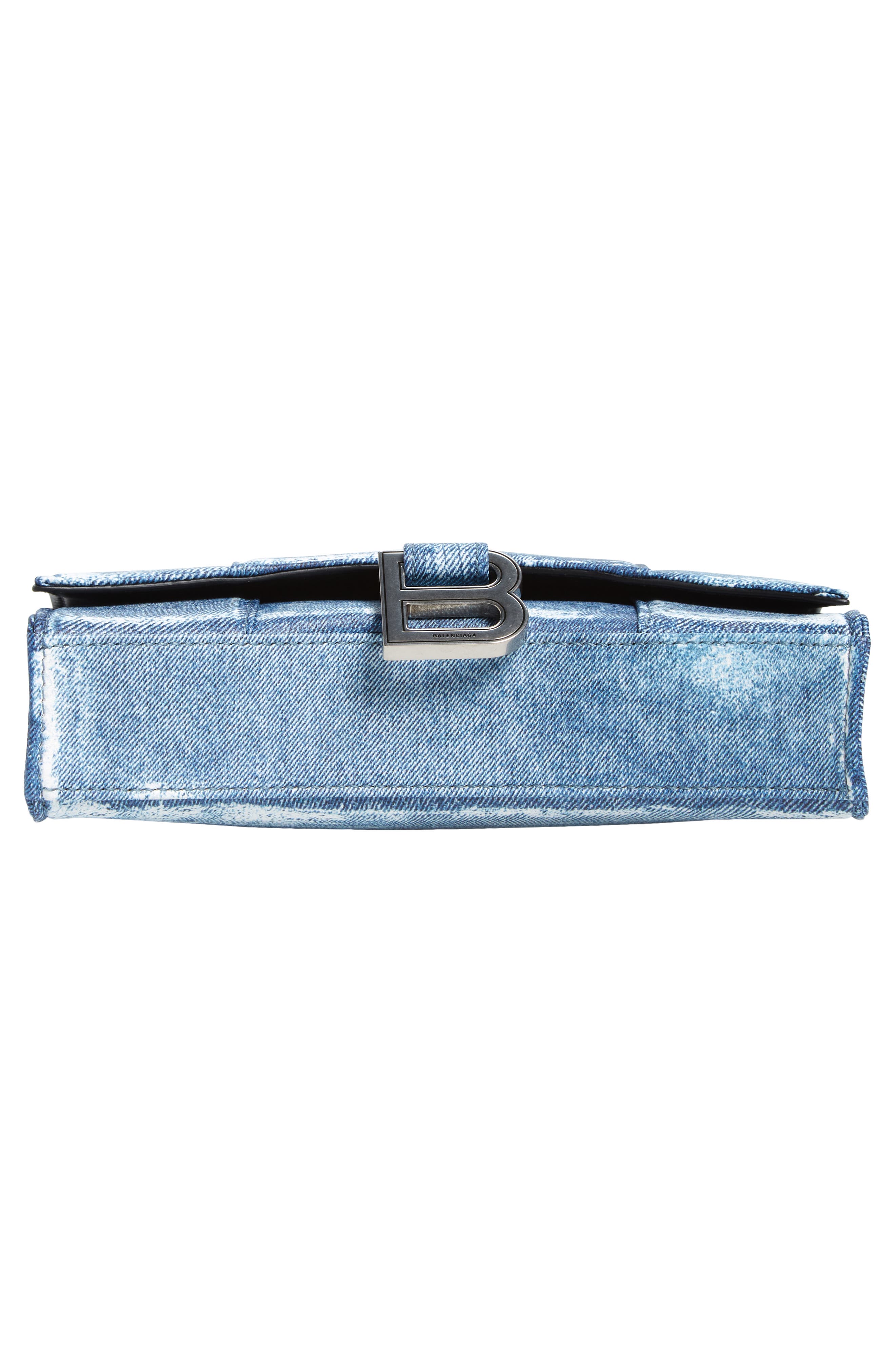 Hourglass Leather Wallet on a Chain, Alternate, color, DENIM BLUE