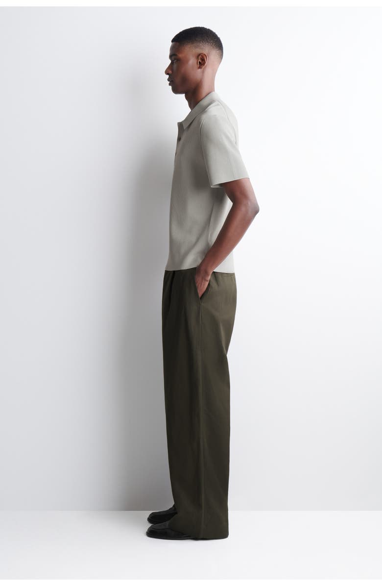 COS Slim Ribbed Bouclé-Knit Polo Shirt, Alternate, color, Sage