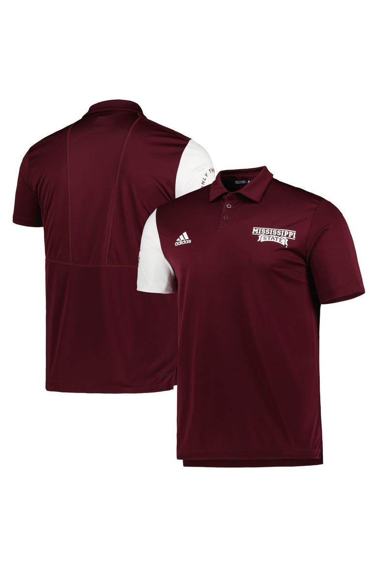 Men's adidas Maroon Mississippi State Bulldogs AEROREADY Polo, Alternate, color, Maroon