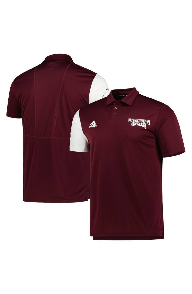 adidas Men's adidas Maroon Mississippi State Bulldogs AEROREADY Polo, Alternate, color,