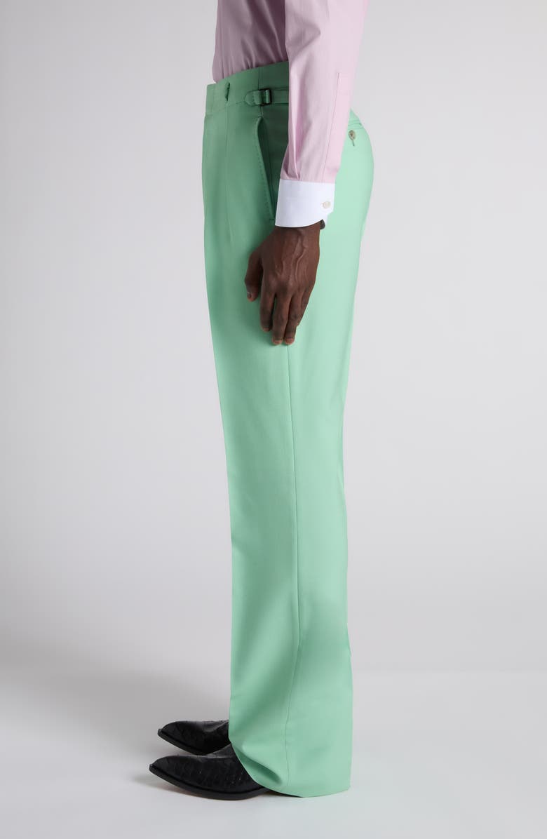 TOM FORD Compact Wool Hopsack Trousers, Alternate, color, Aquamarine