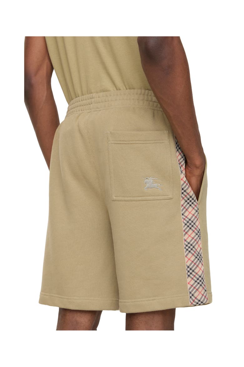 Check Trim Cotton Shorts, Alternate, color, Sparrow beige