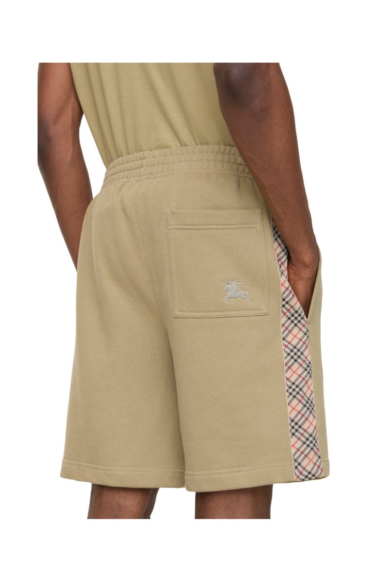 Burberry Check Trim Cotton Shorts, Alternate, color, Sparrow Beige