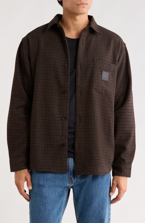 Carhartt Work In Progress Lowis Loose Fit Brushed Herringbone Button-up Shirt In Brown