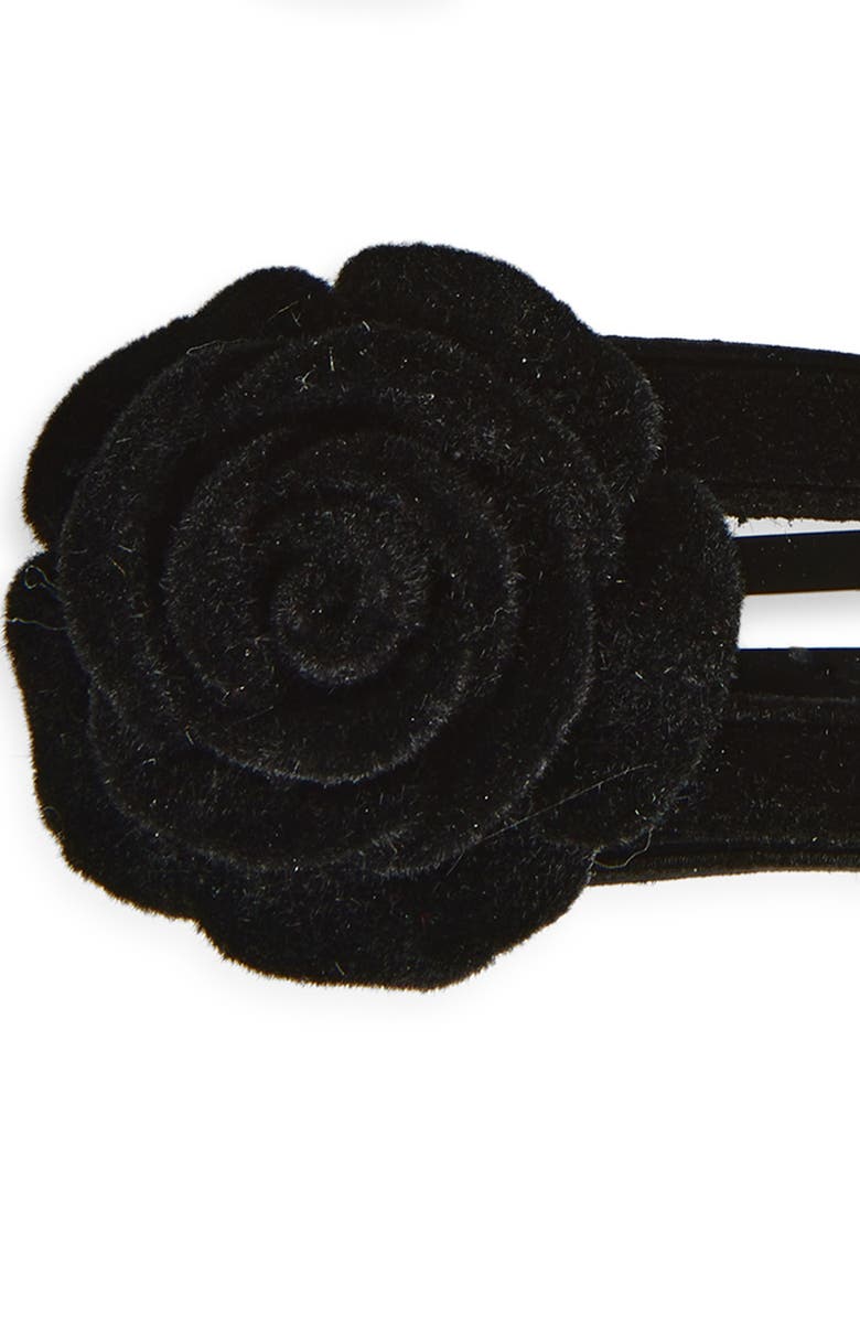 Tasha 2-Pack Rosette Snap Hair Clip, Alternate, color, Black