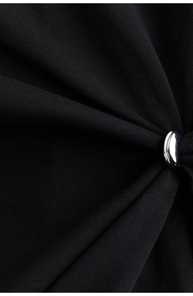 H&M Draped-detail Asymmetric Top, Alternate, color, Black