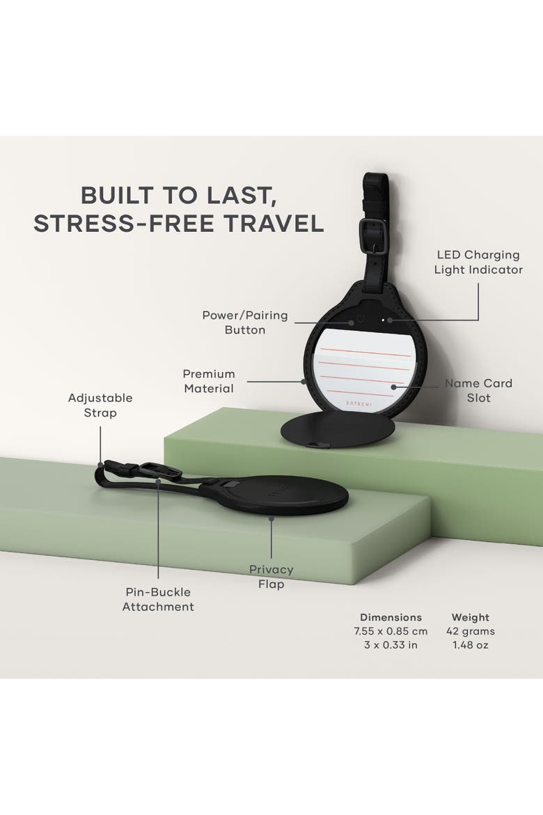 Vegan Leather FindAll Luggage Tag, Alternate, color, Black