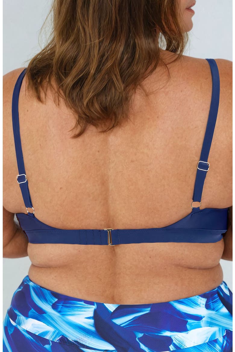 Plus Size Adjustable Strap Clasp Swim Bra, Alternate, color, Navy