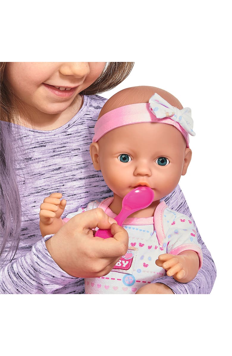 Simba Newborn Drink & Wet 17 Inch Baby Doll with 8 Accessories, Alternate, color, Multicolored