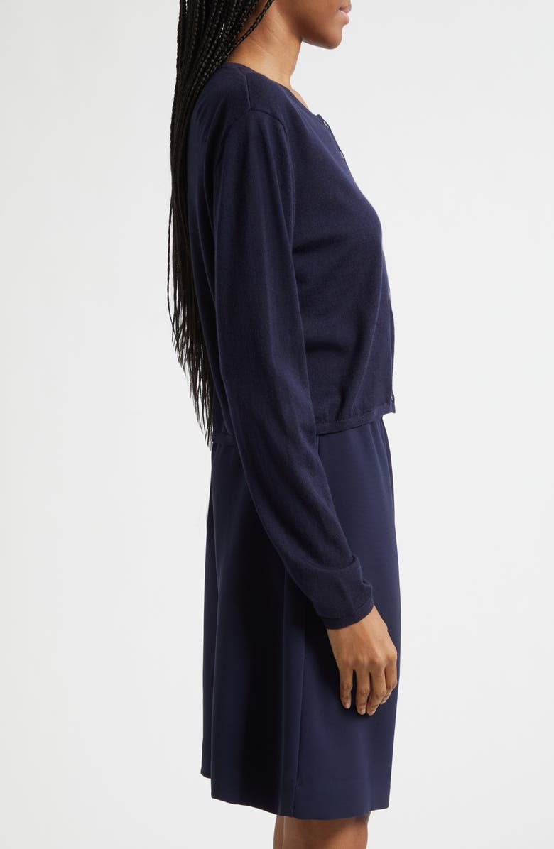 LESET James Merino Wool Crewneck Cardigan, Alternate, color, Midnight