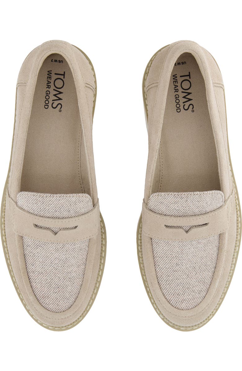 TOMS Cara Platform Penny Loafer, Alternate, color, Natural