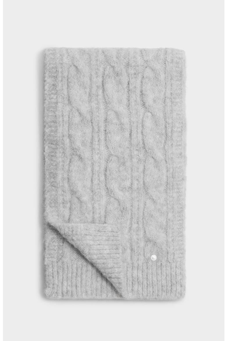 Cable Knit Scarf, Main, color, Light Grey