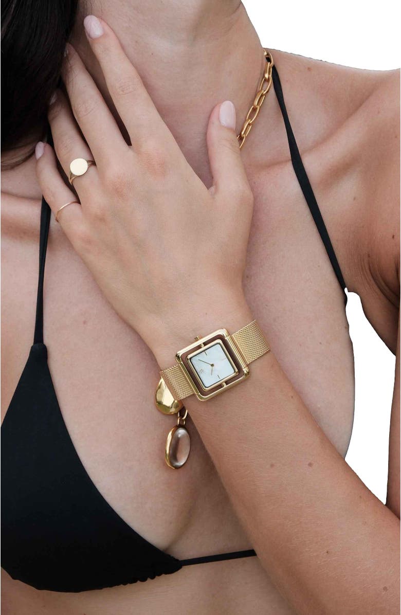 VANNA Umbra Watch, Alternate, color, White Pearl-Gold