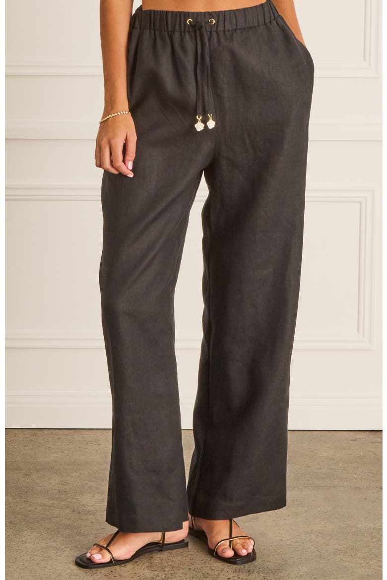 High Waist Resort Pants, Main, color, Black