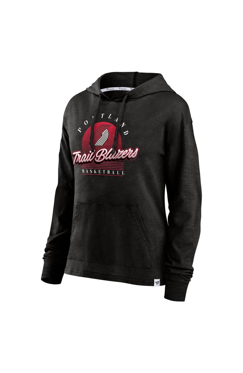 FANATICS Women's Fanatics Black Portland Trail Blazers Full Steam Slub Hoodie T-Shirt, Alternate, color, Black