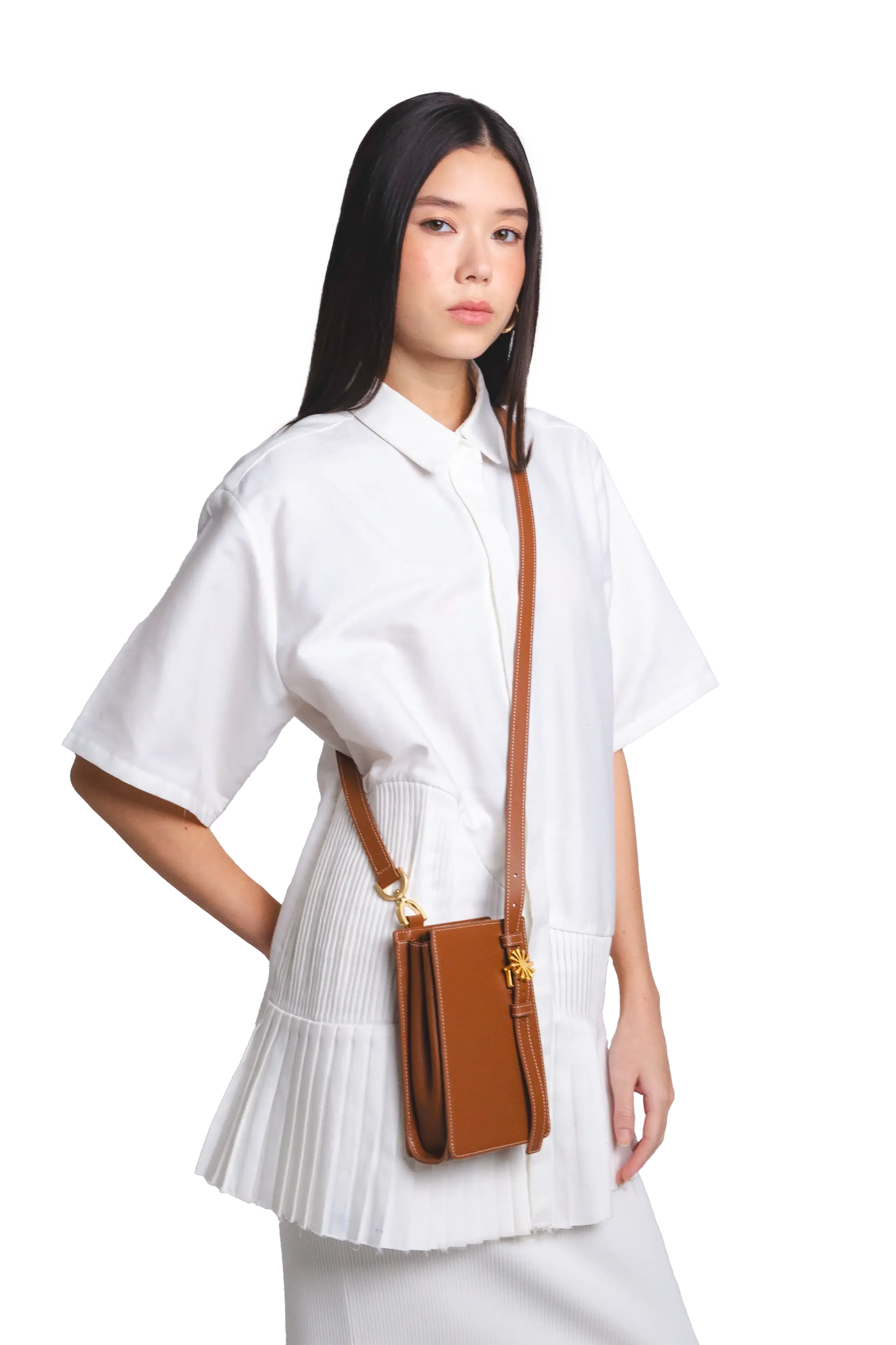 1PM Leather Crossbody Bag, Alternate, color, Caramel