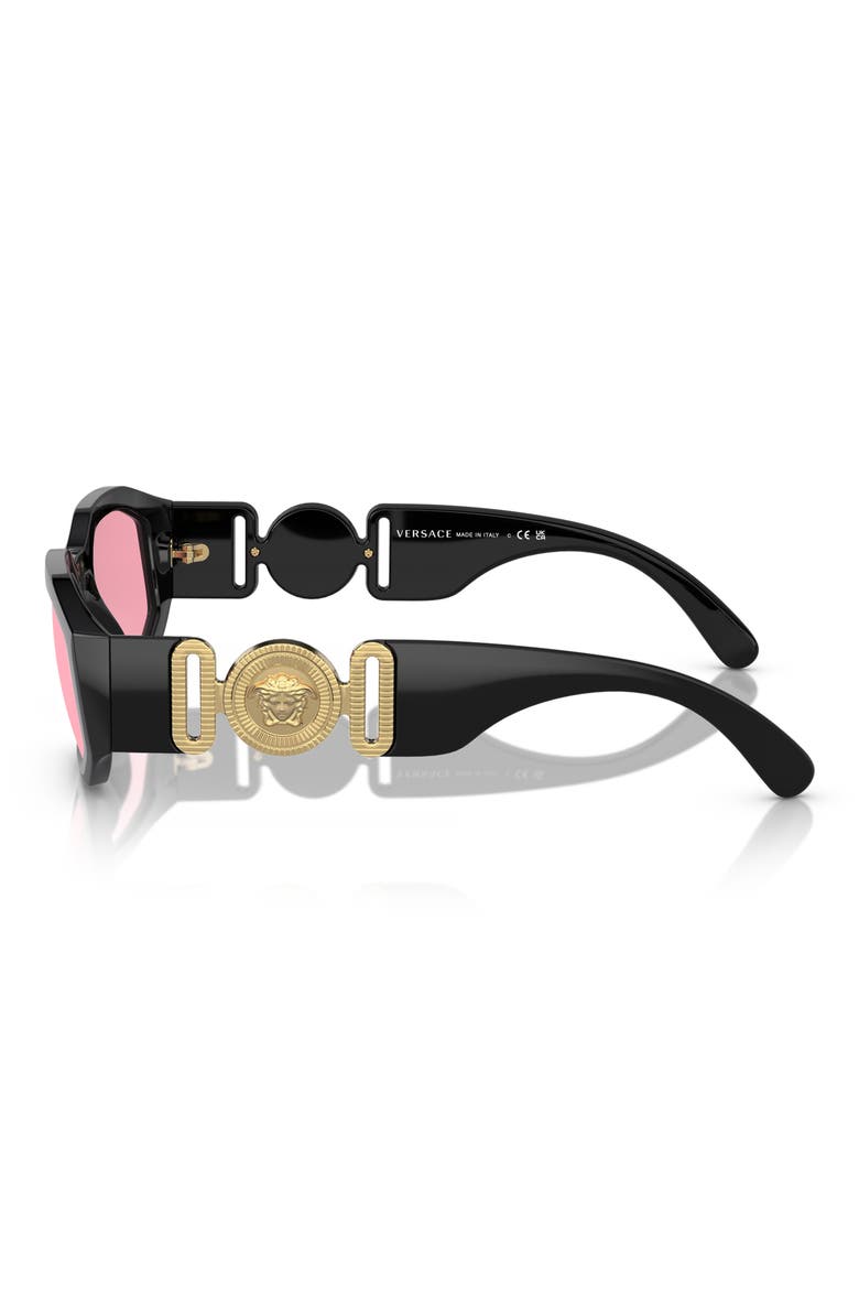 Biggie 53mm Round Sunglasses, Alternate, color, BLACK RED