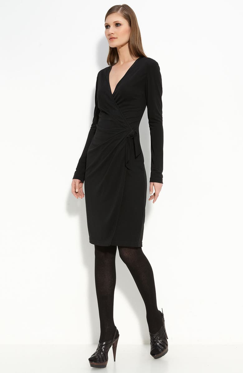 St. John Collection Matte Jersey Faux Wrap Dress, Main, color, 