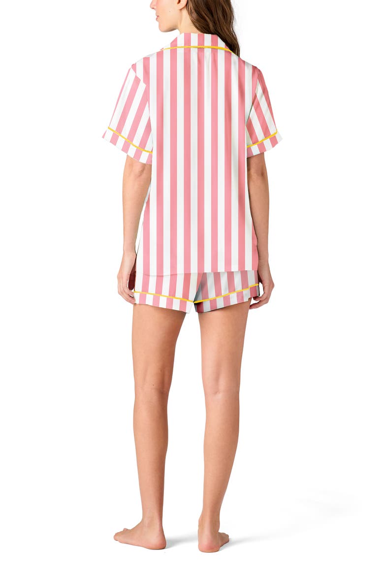 Retro Stripe Shorts Set, Alternate, color, Pink