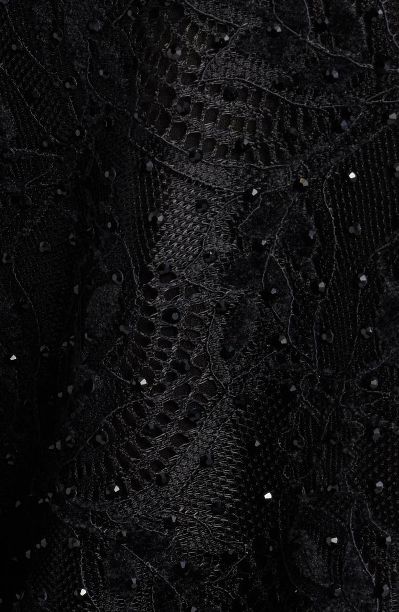 Elie Tahari Andi Burnout Velvet Lace, Alternate, color, Noir Black