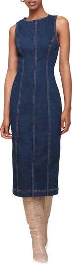 Avec Les Filles Sleeveless Denim Midi Dress | Nordstrom Avec Les Filles Sleeveless Denim Midi Dress | Nordstrom
