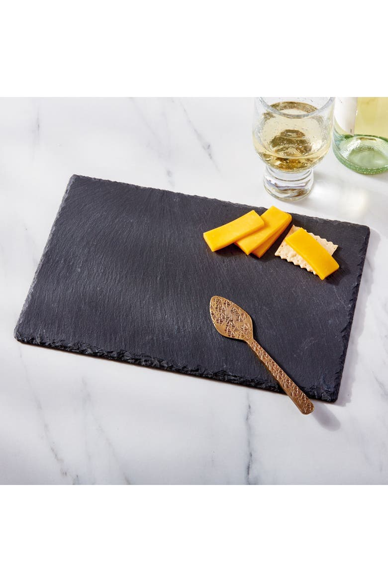 Slate Rectangular Serving Board Black Slate Everyday, Alternate, color, Black