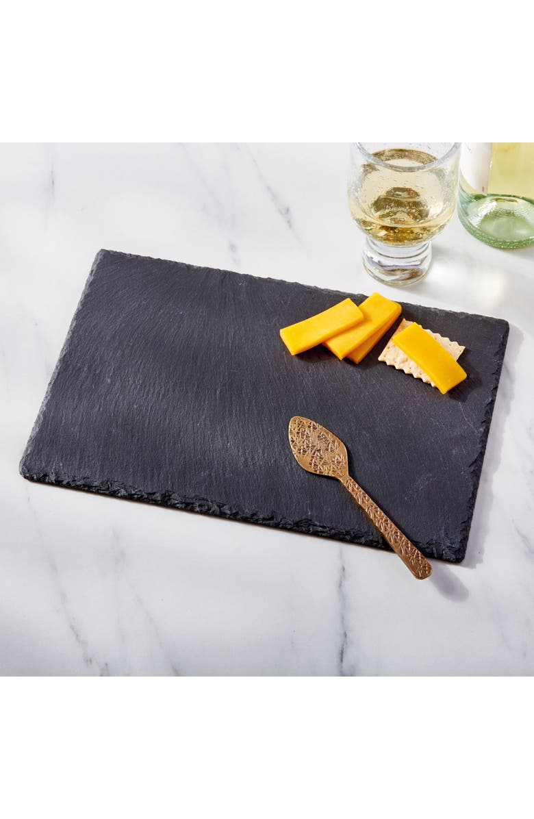 tag Slate Rectangular Serving Board Black Slate Everyday, Alternate, color, Black