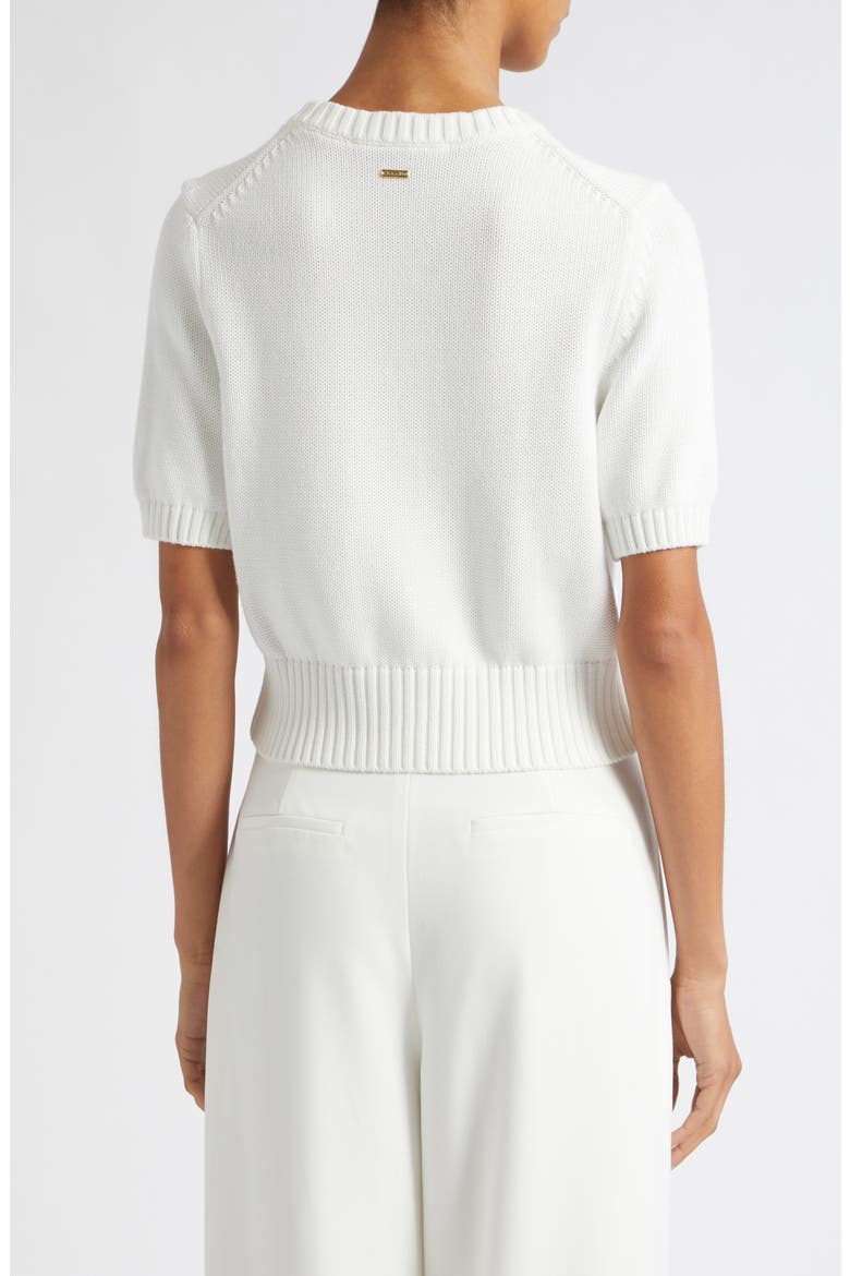 Elsie Organic Cotton Short Sleeve Sweater, Alternate, color, OPTIC