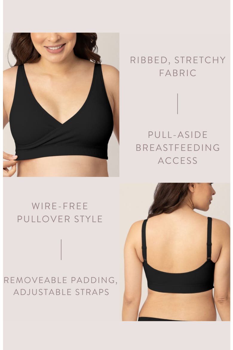Sublime Adjustable Crossover Nursing/Lounge Bra, Alternate, color, BLACK